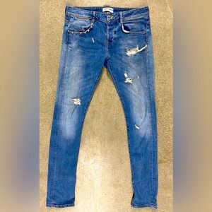Studded  Distressed Blue Jeans